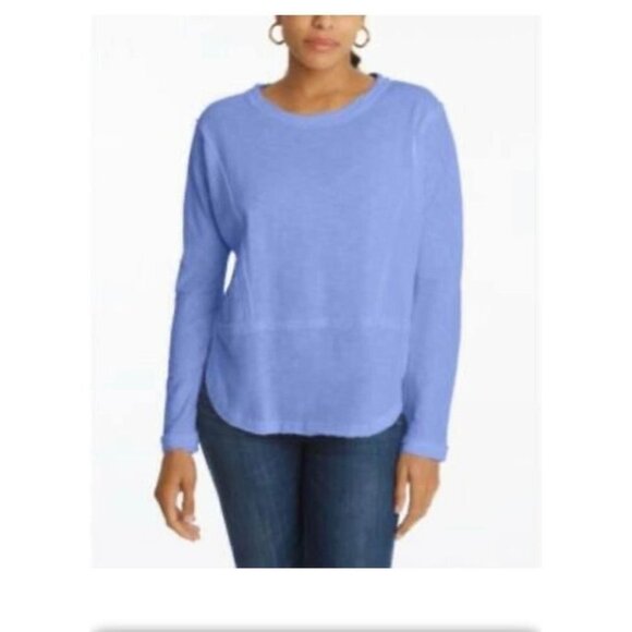 Adyson Parker Boat Neck Raw Hem Long Sleeve T Shirt Size Medium NWT - Picture 1 of 9